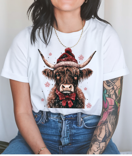 Christmas Highland Cow DTF Transfer