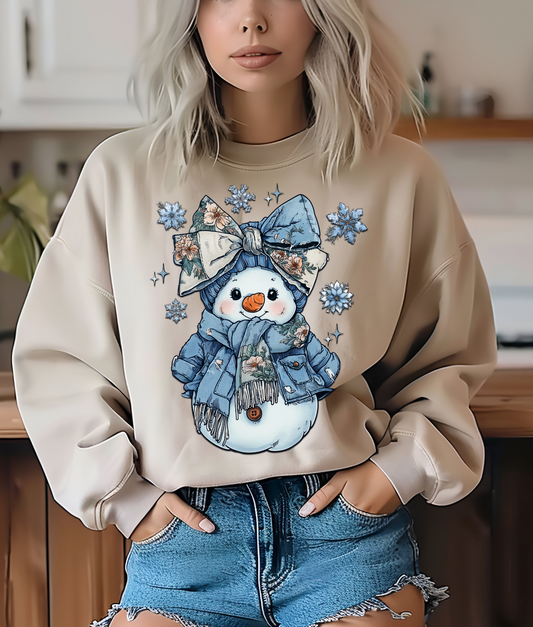 Denim Snowman DTF Transfer