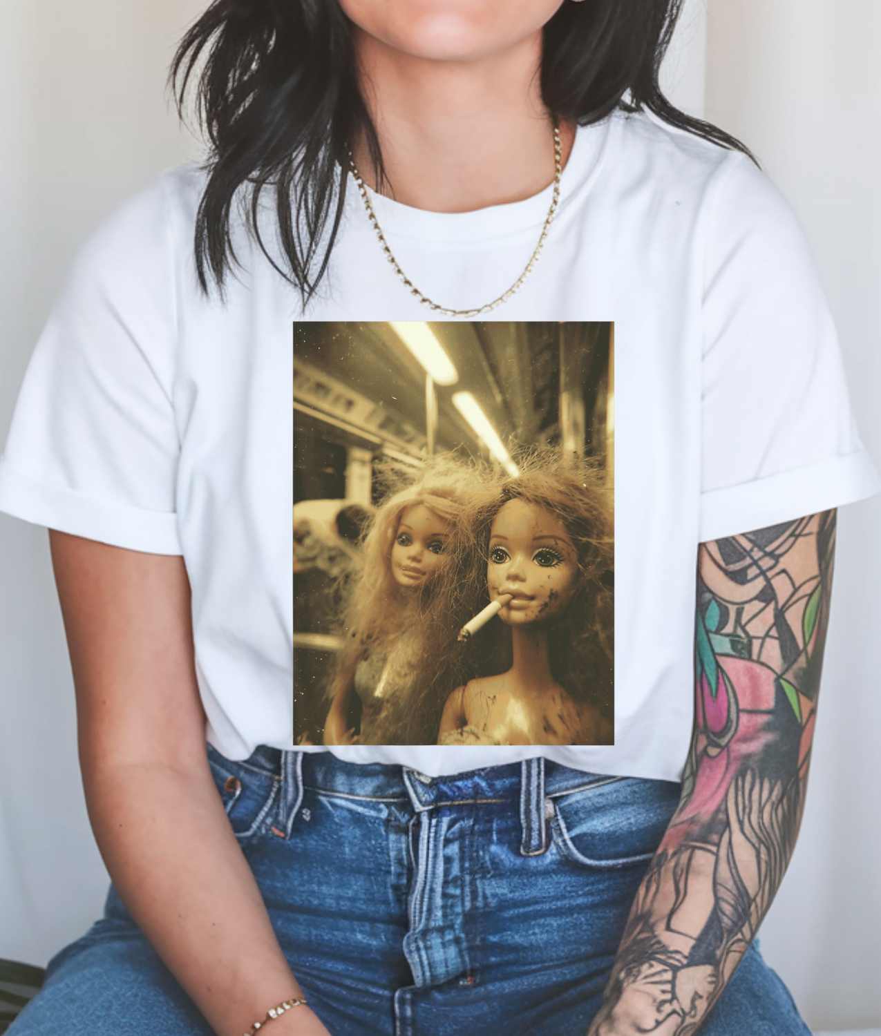 Doll Face Meme - Besties on the Train DTF Transfer