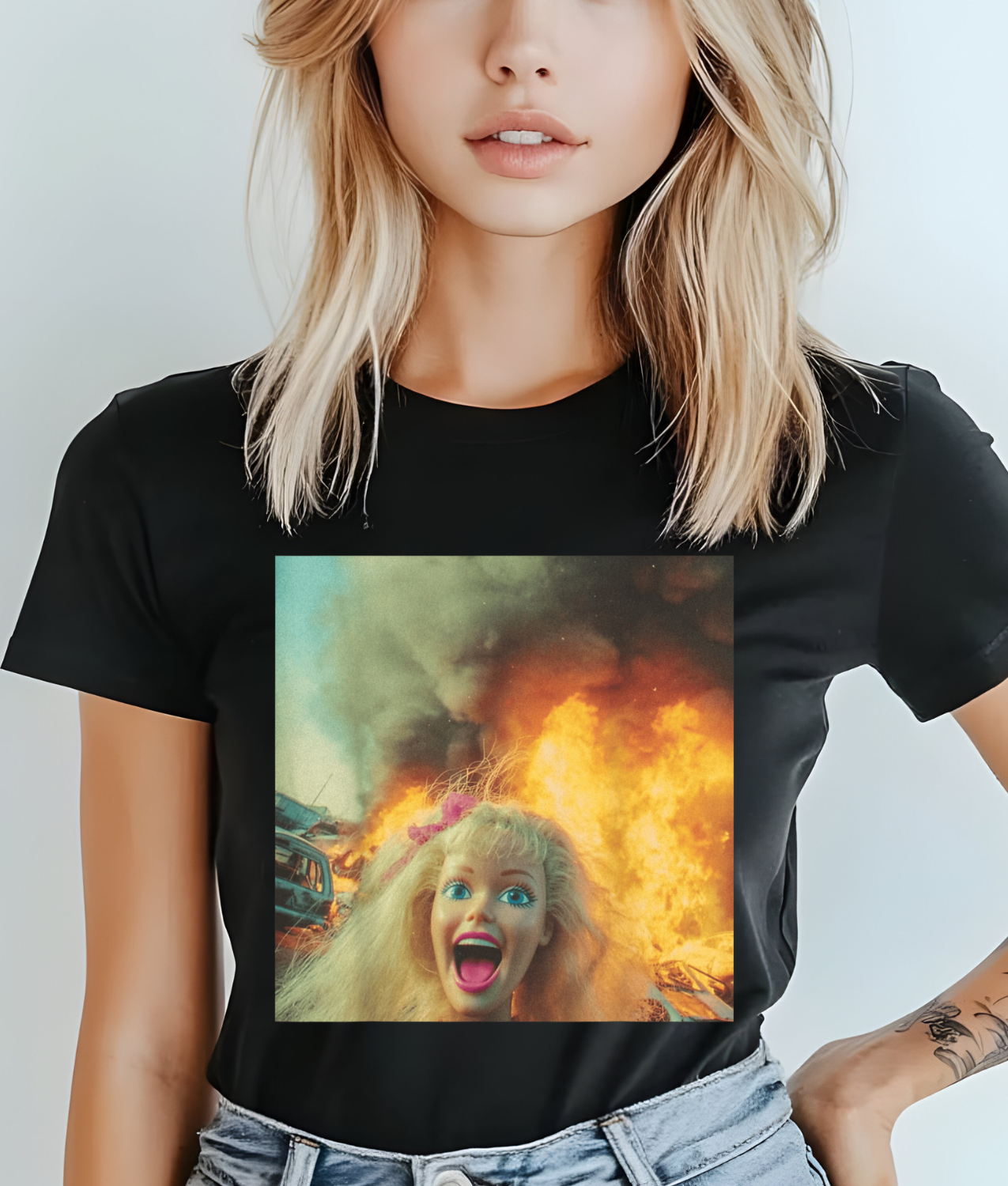 Doll Face Meme - This Girl is on Fire DTF Transfer