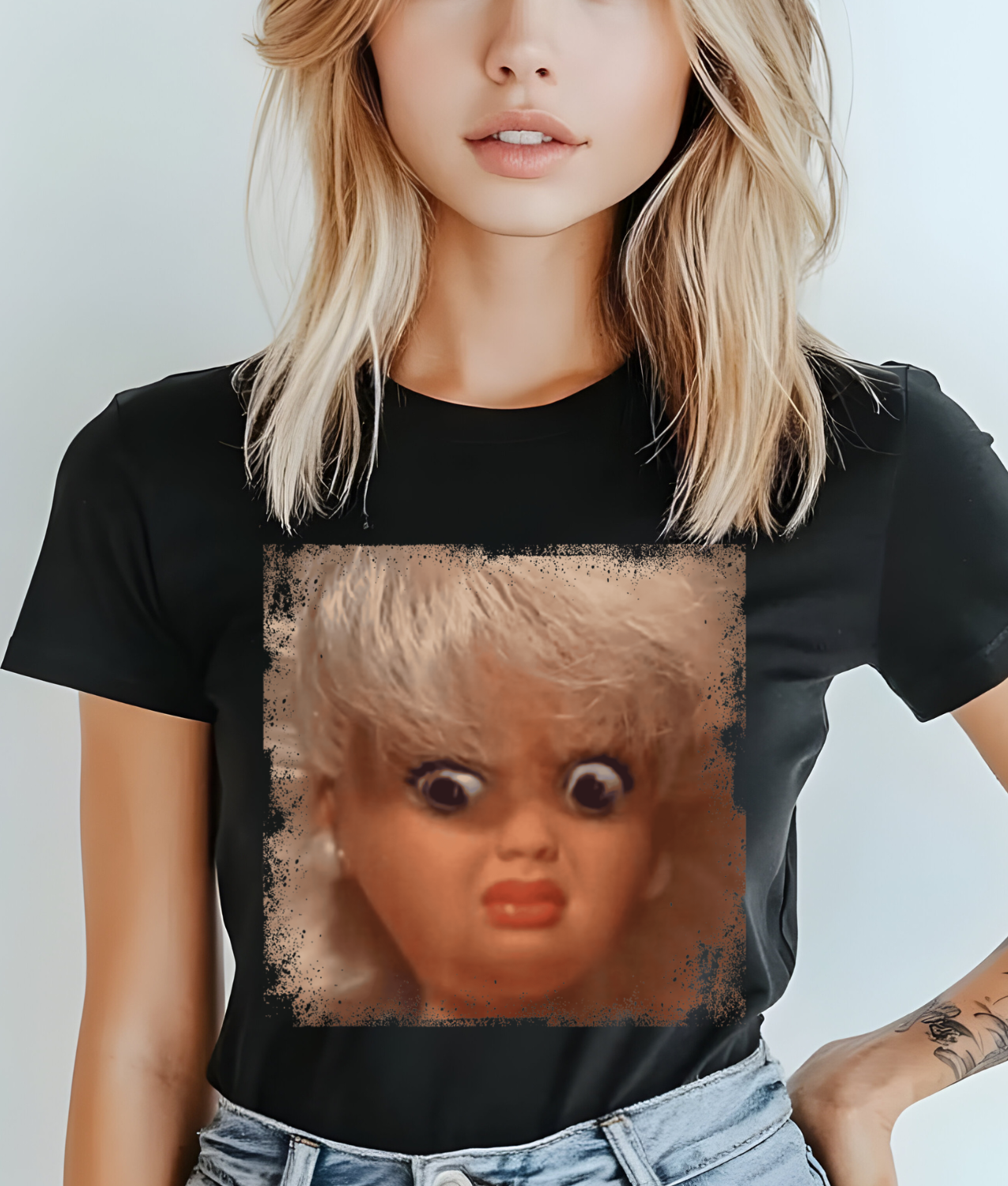 Doll Face Meme DTF Transfer