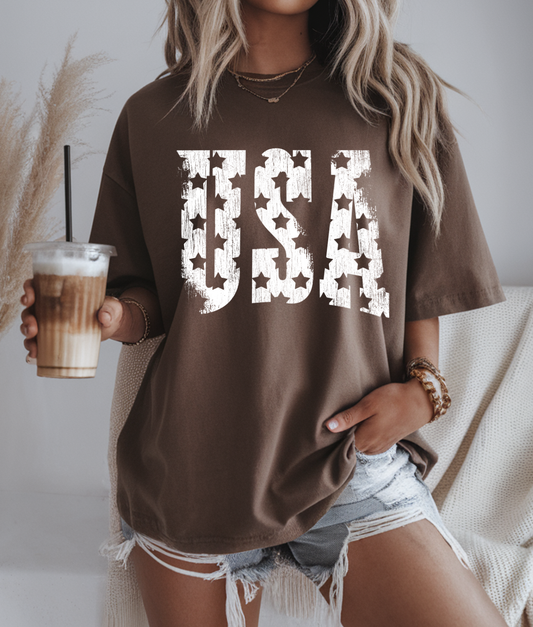 Faded USA Stars - White DTF Transfer