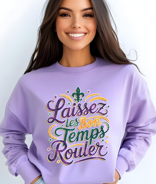 Faux Glitter Laissez Les Bon Temps Rouler DTF