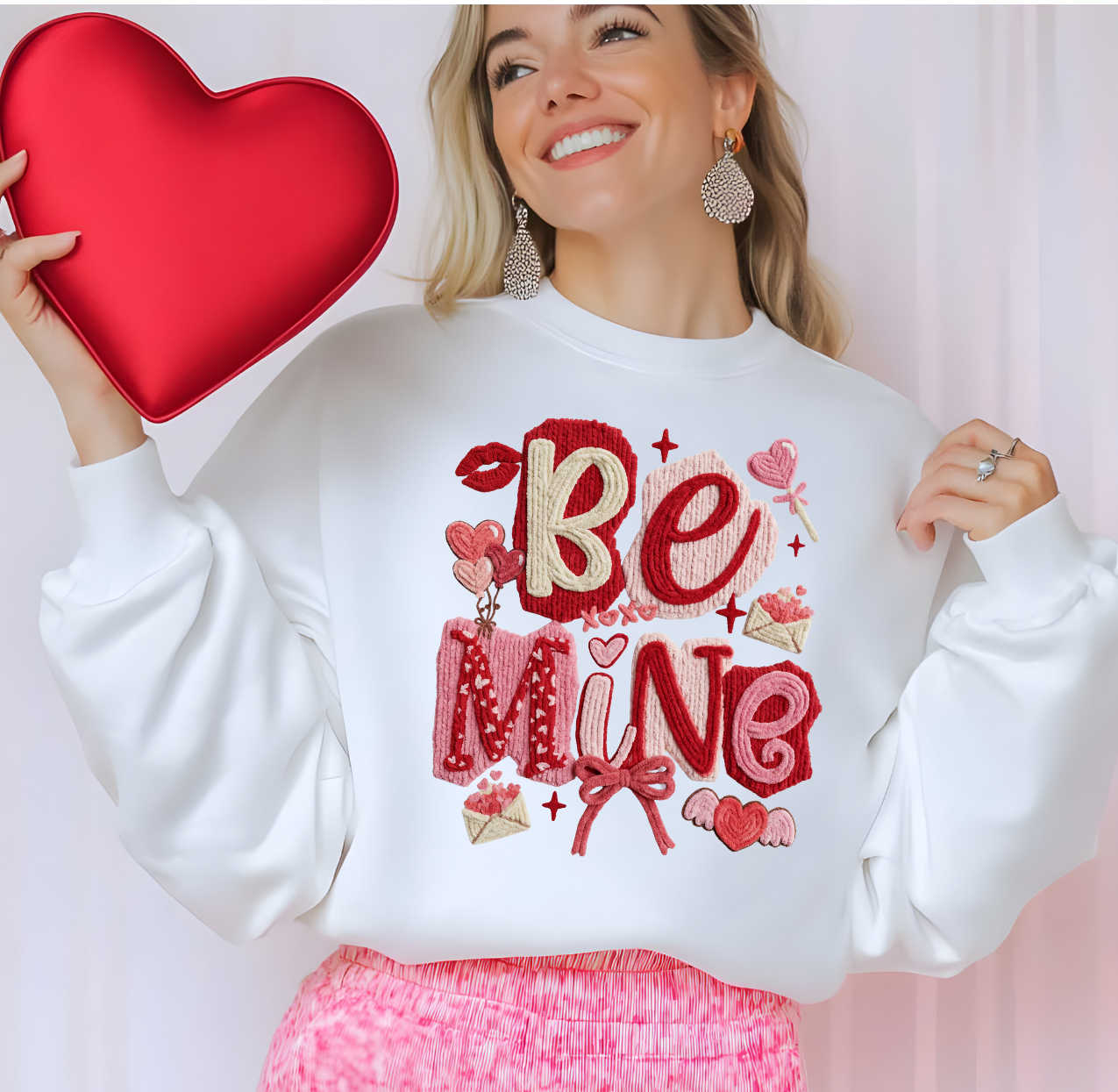 Faux Yarn Be Mine DTF Transfer