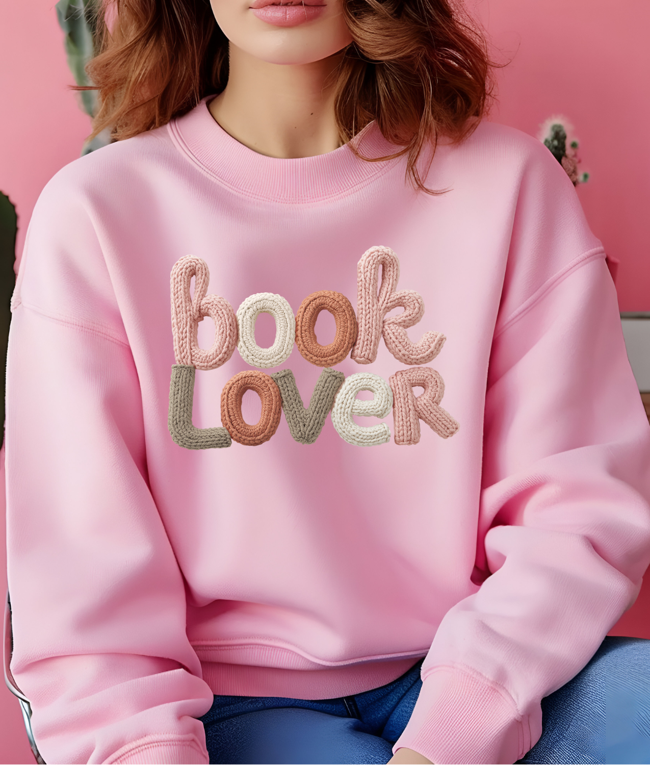 Faux Yarn Book Lover DTF Transfer