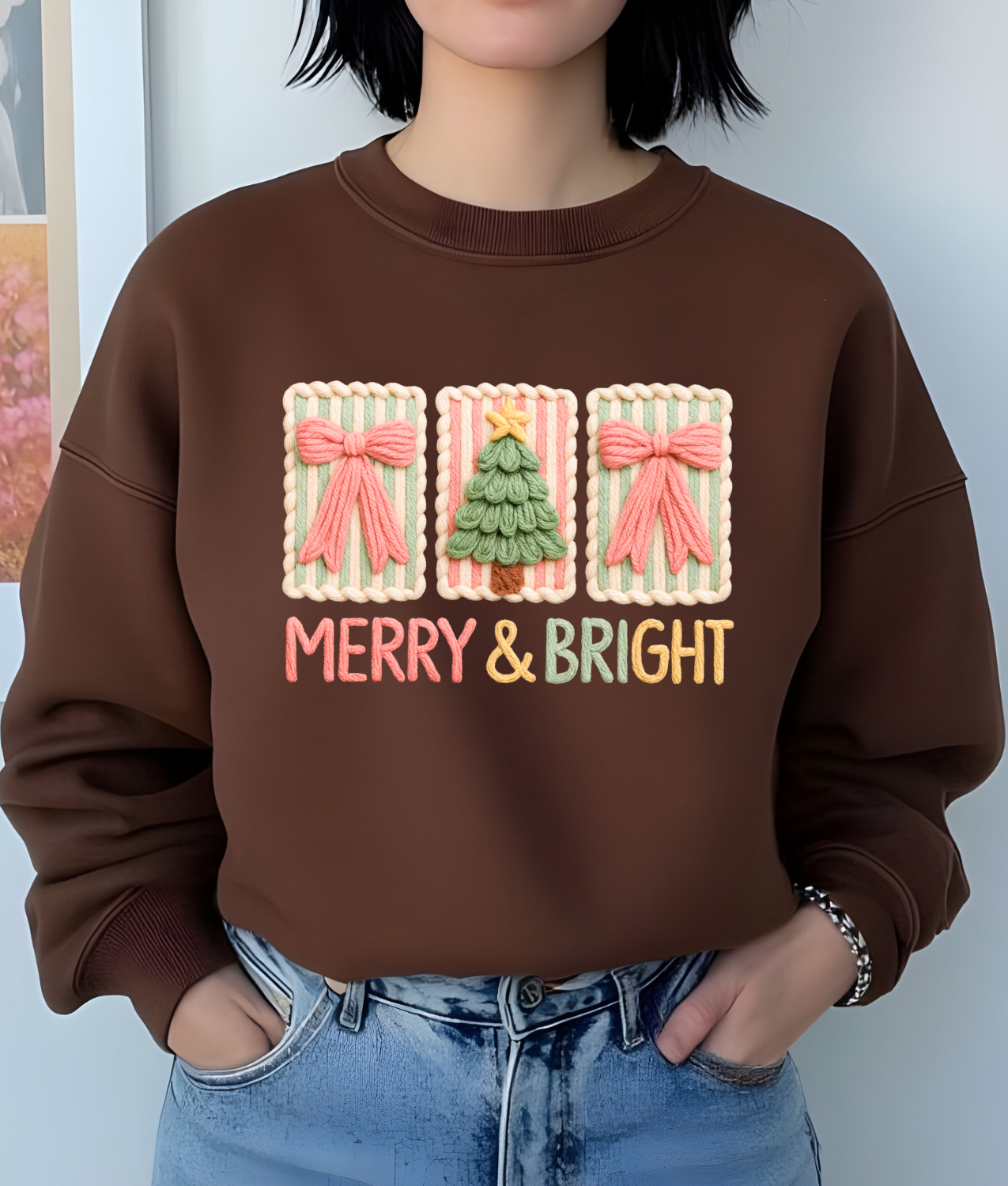 Faux Yarn Merry & Bright DTF Transfer