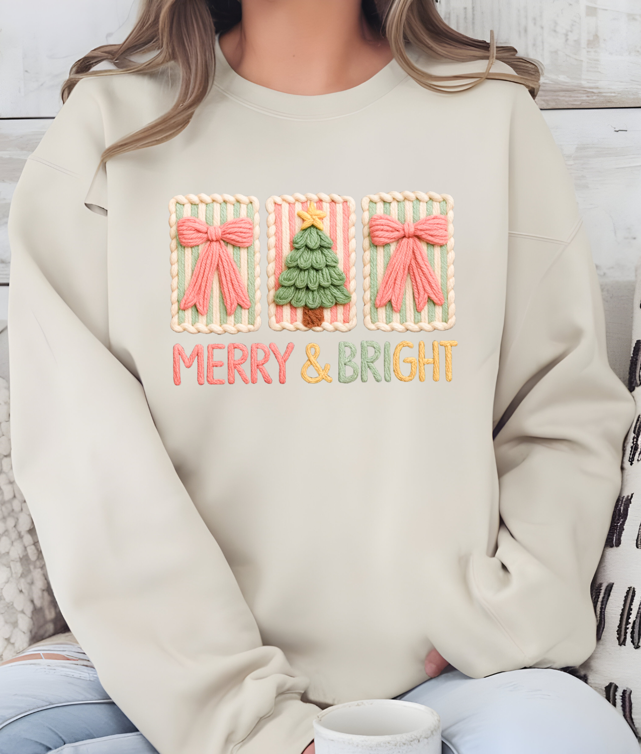 Faux Yarn Merry & Bright DTF Transfer