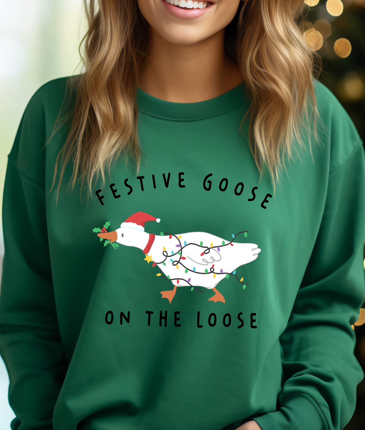 Festive Goose on the Loose DTF Transfer