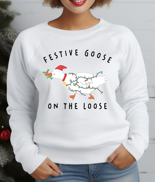Festive Goose on the Loose DTF Transfer
