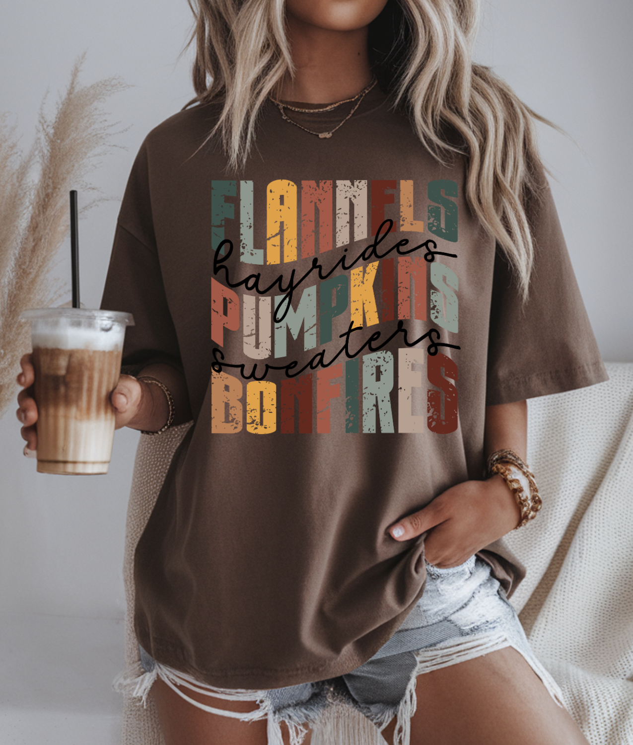 Flannels Pumpkins Bonfires DTF Transfer