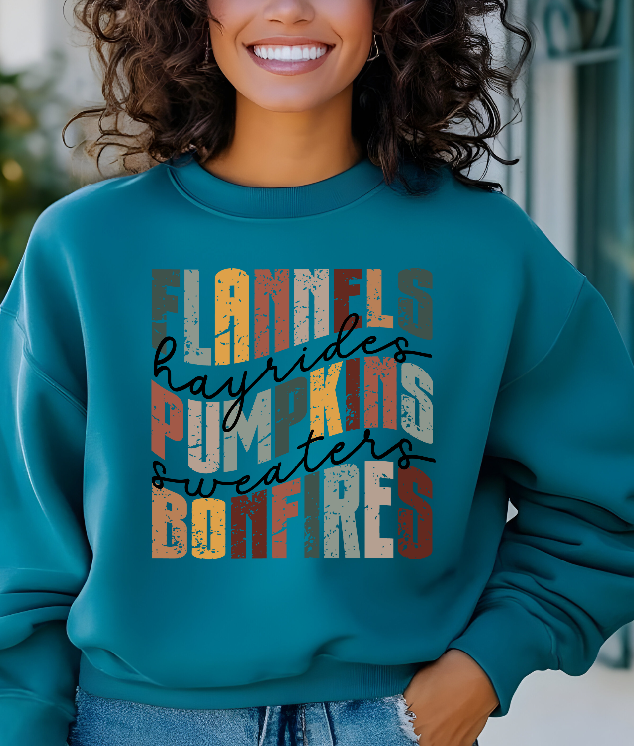 Flannels Pumpkins Bonfires DTF Transfer