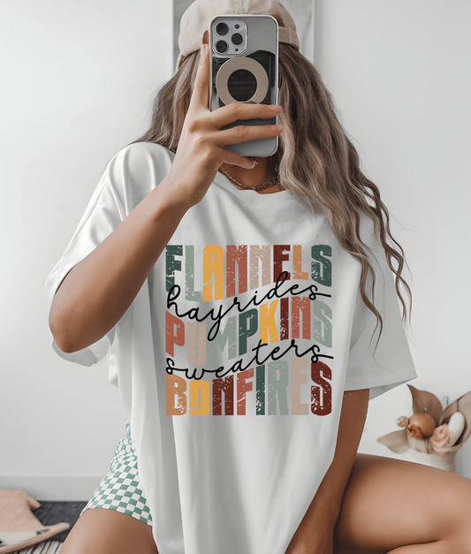 Flannels Pumpkins Bonfires DTF Transfer