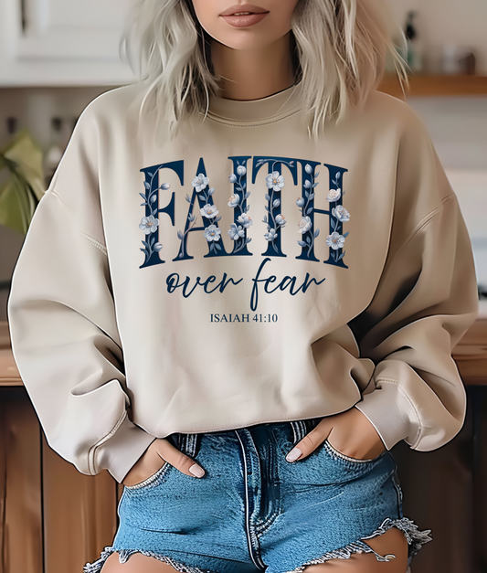 Floral Faith Over Fear DTF Transfer