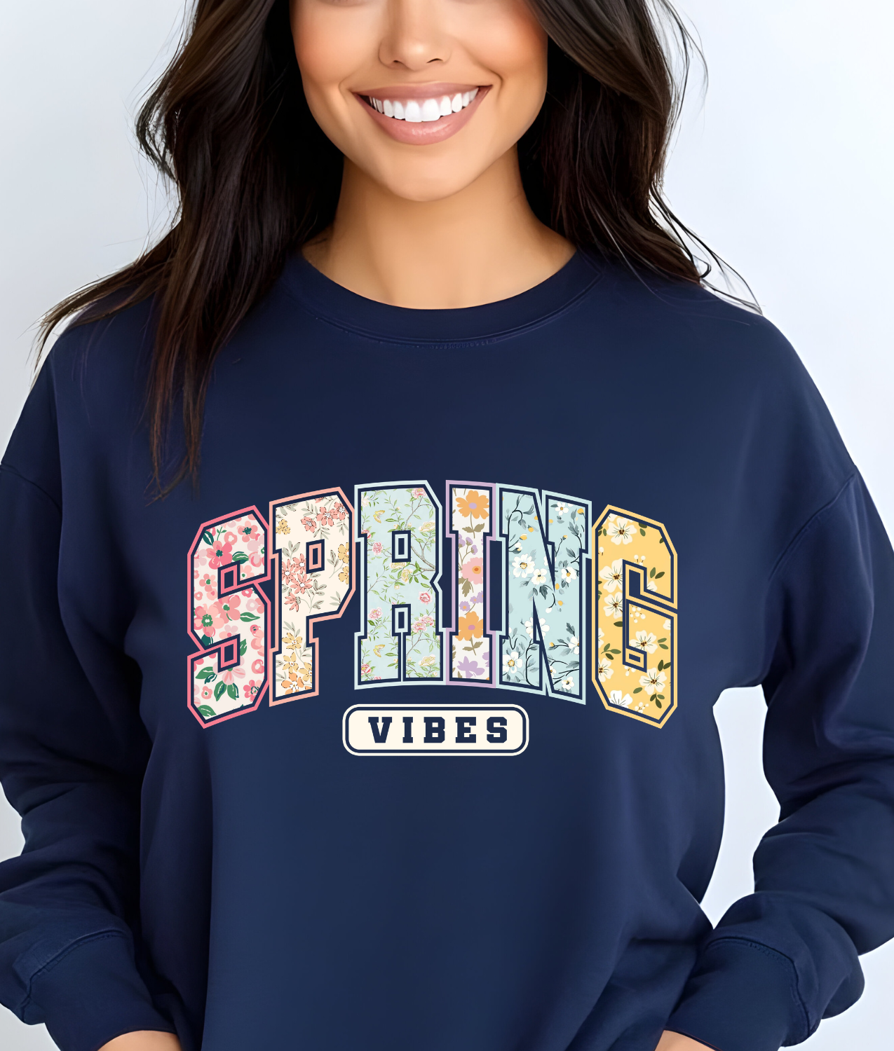 Floral Spring Vibes Varsity DTF Transfer