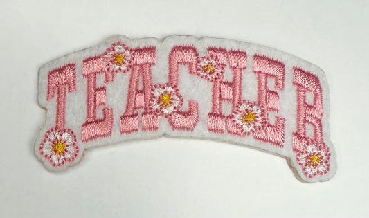 Floral Teacher SMALL Embroidered Patch
