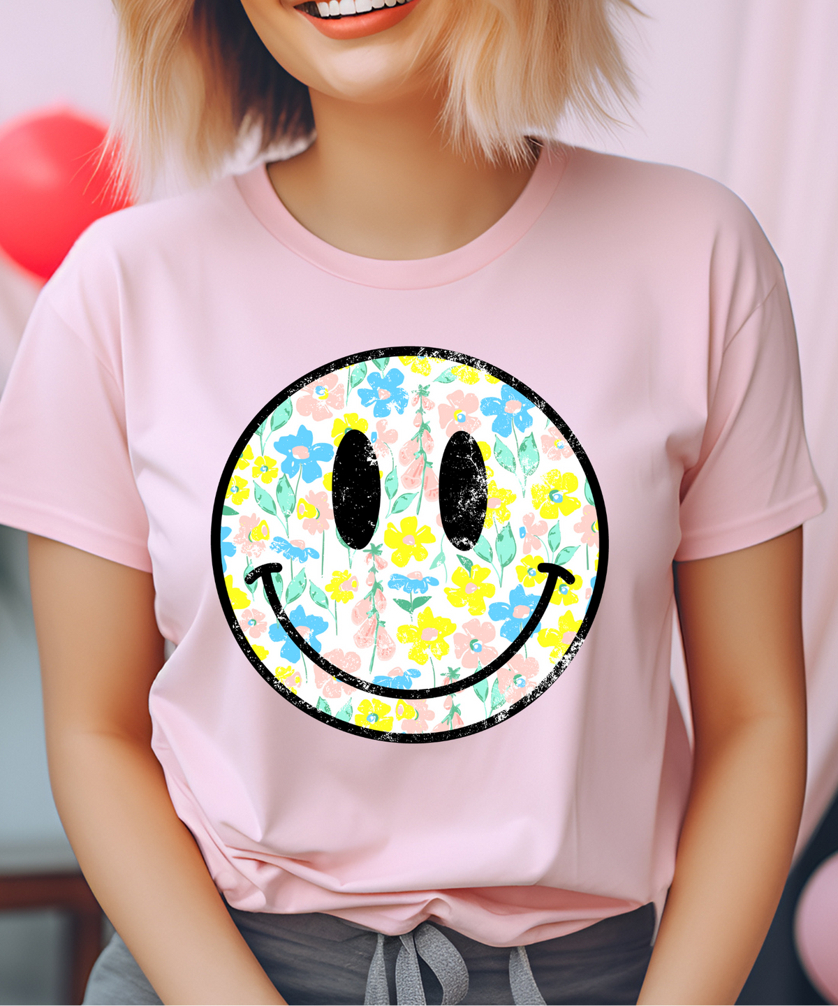 Simley Poppy Flower Smiley DTF – Poppy Transfers