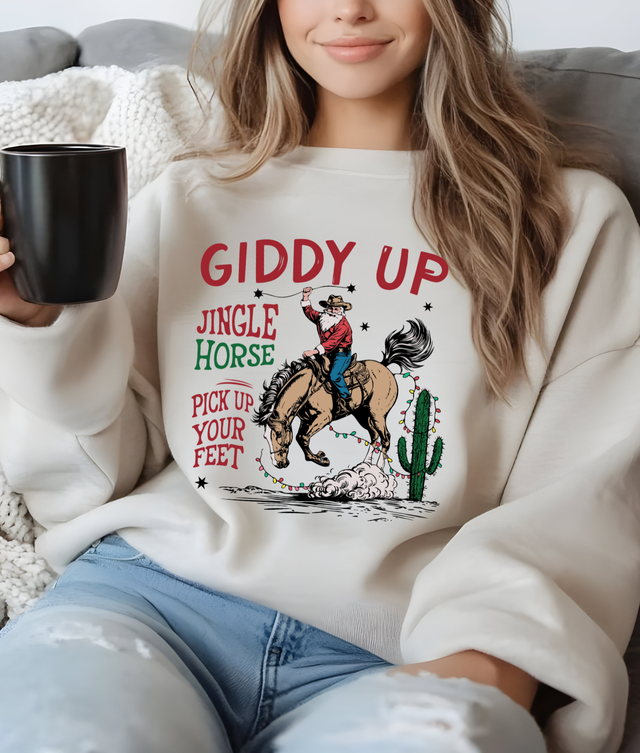 Giddy Up Jingle Horse DTF Transfer
