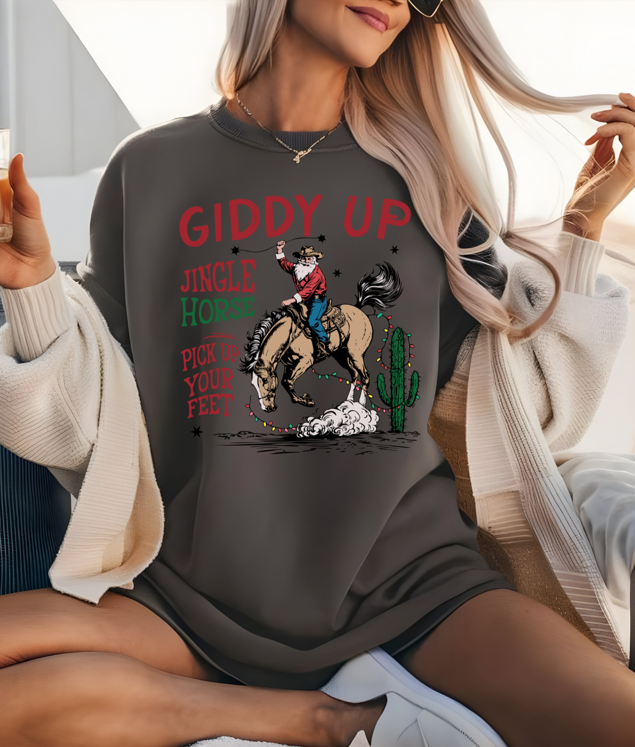Giddy Up Jingle Horse DTF Transfer