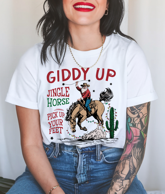 Giddy Up Jingle Horse DTF Transfer