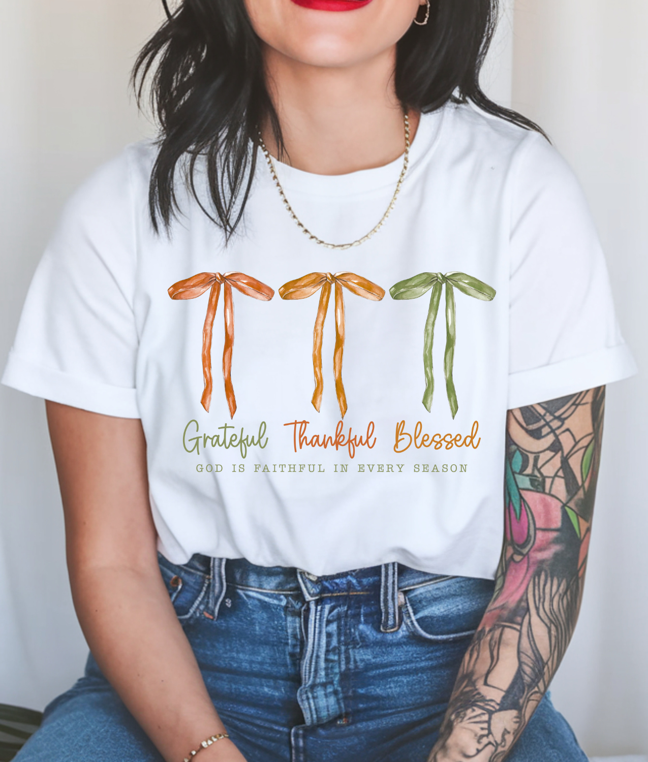 Grateful Thankful Blessed DTF Transfer