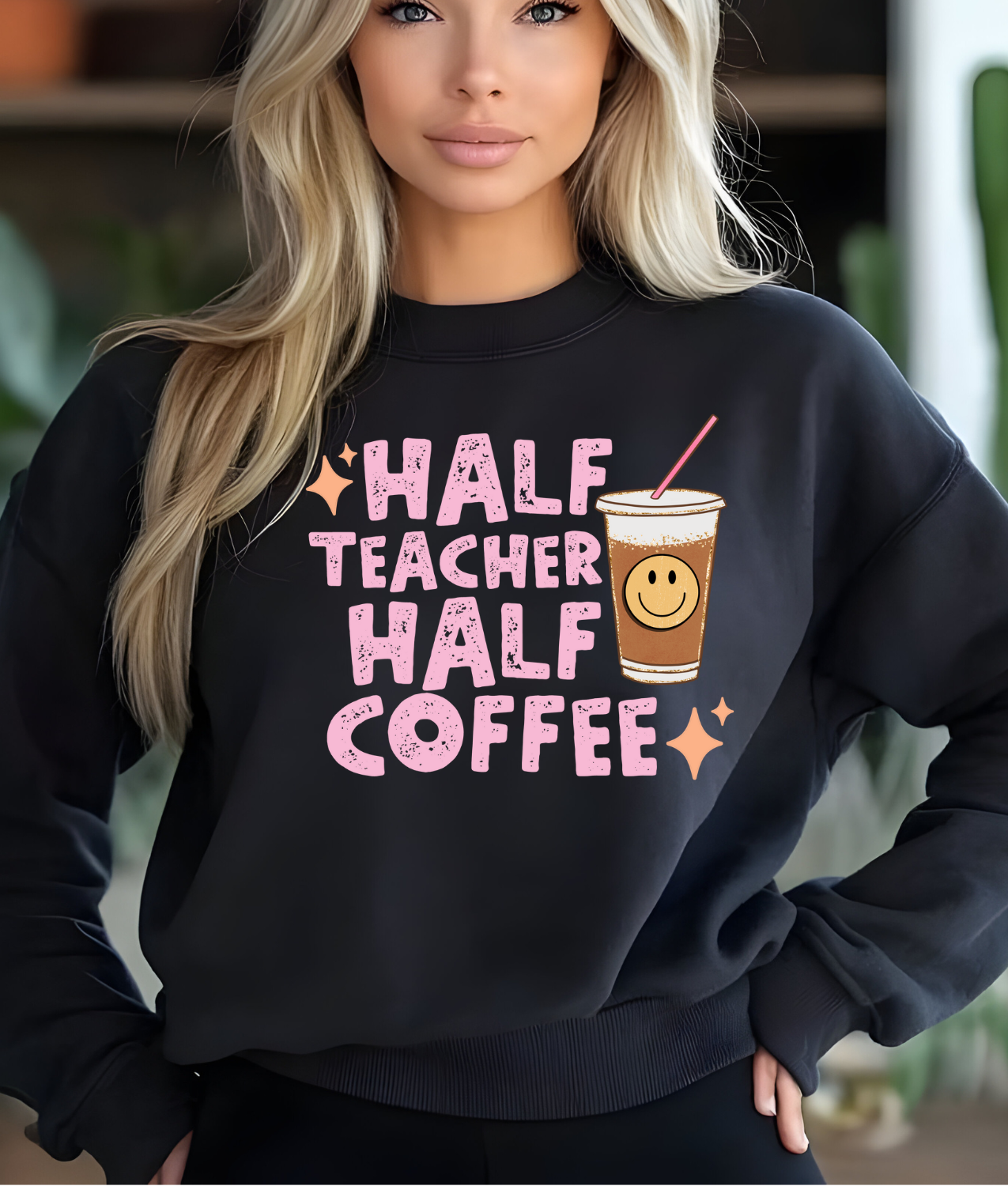 Half Teacher Half Coffee DTF