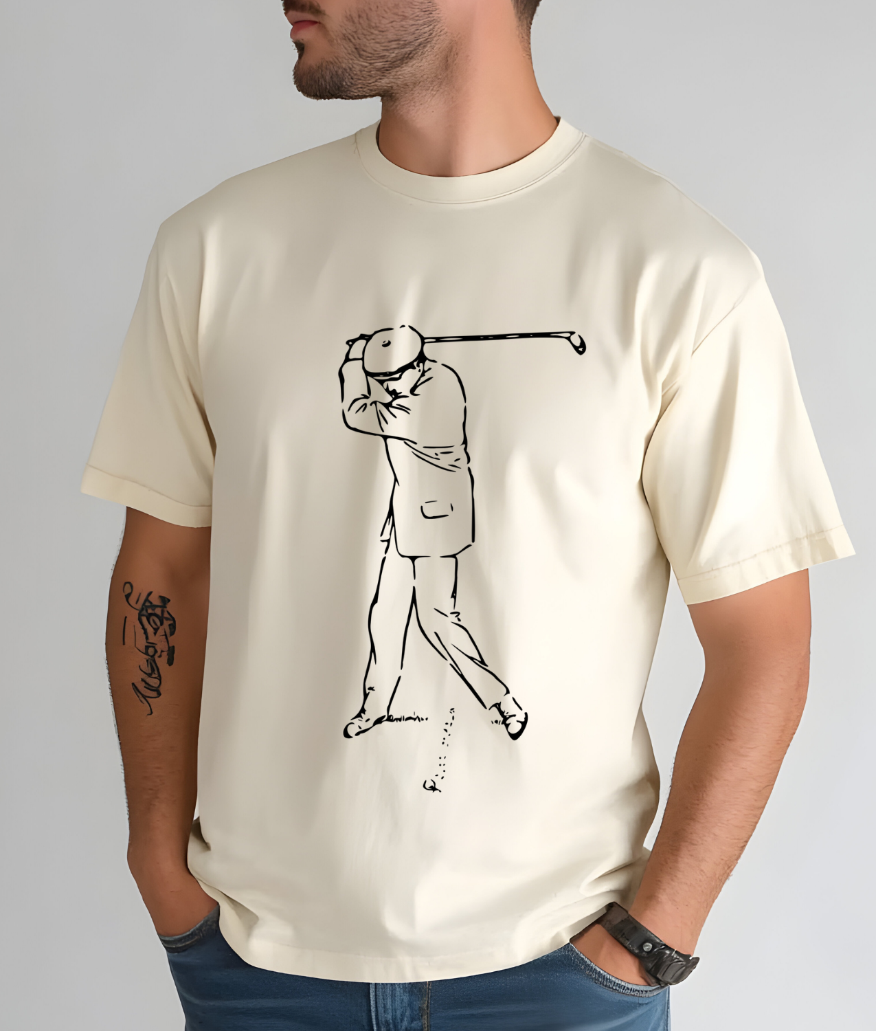 Hand Drawn Golfer DTF Transfer