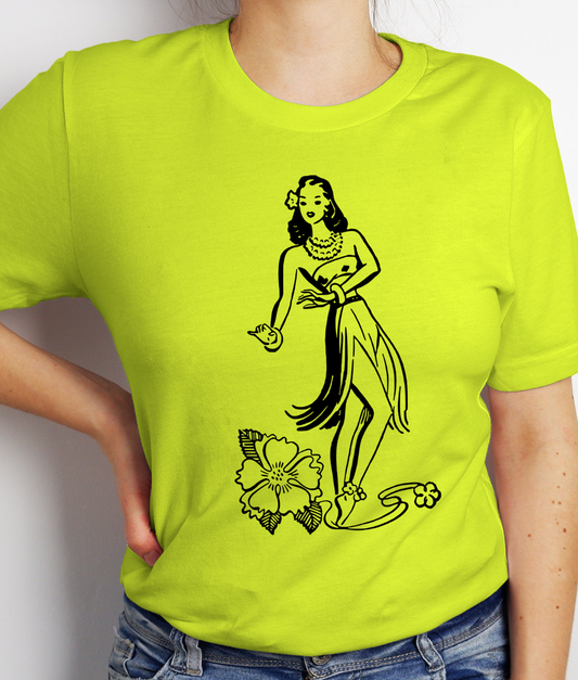 Hand Drawn Hula Girl DTF Transfer