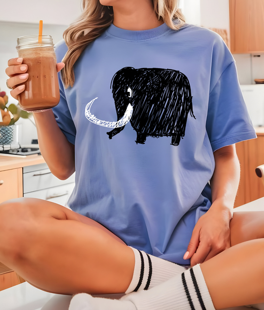 Hand Drawn Mammoth DTF Transfer