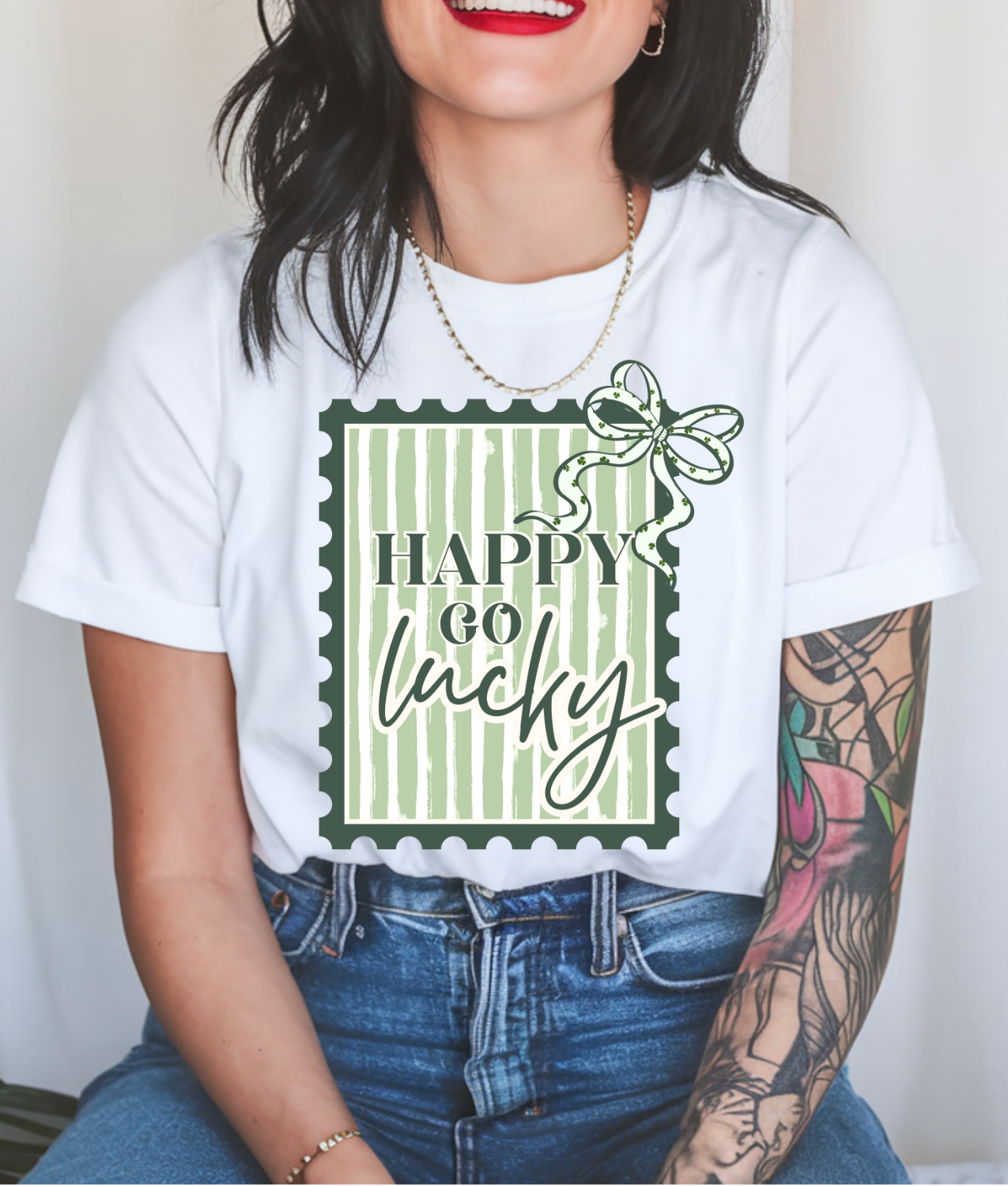 Happy Go Lucky Stamp DTF Transfer