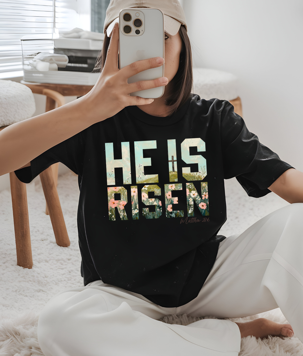 He is Risen Hand Painted DTF Transfer