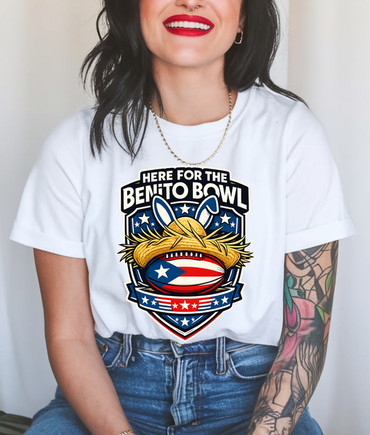 Here for the Benito Bowl Straw Hat DTF Transfer