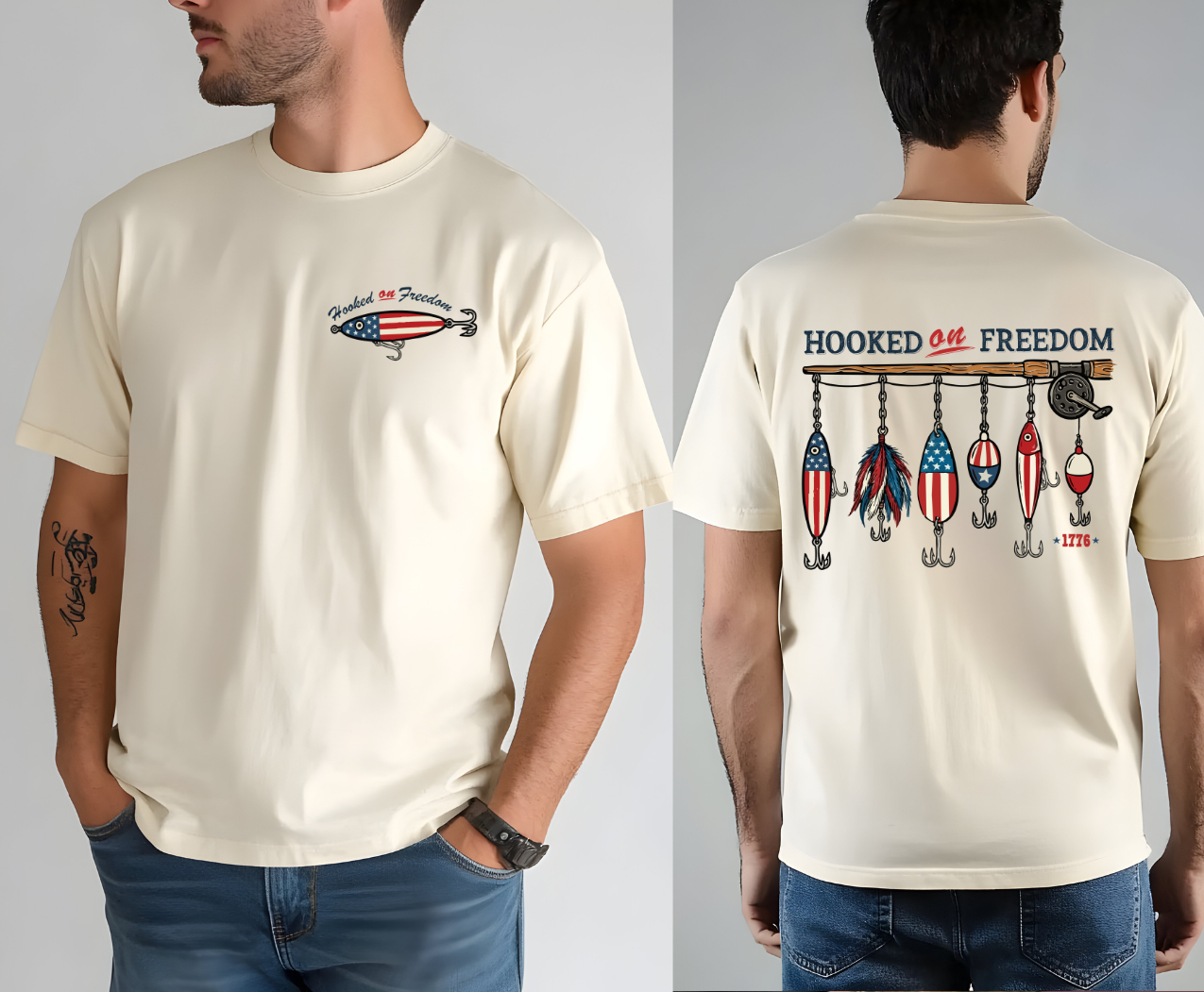 Hooked On Freedom DTF Transfer POCKET INCLUDED