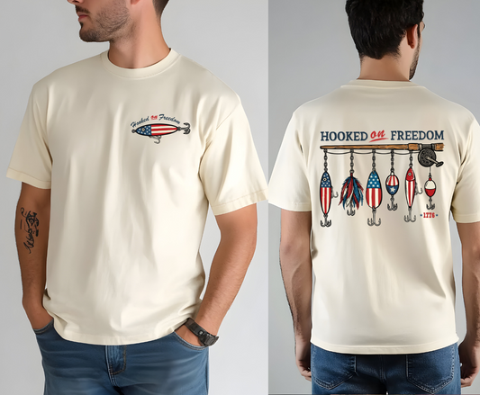 Hooked On Freedom DTF Transfer POCKET INCLUDED