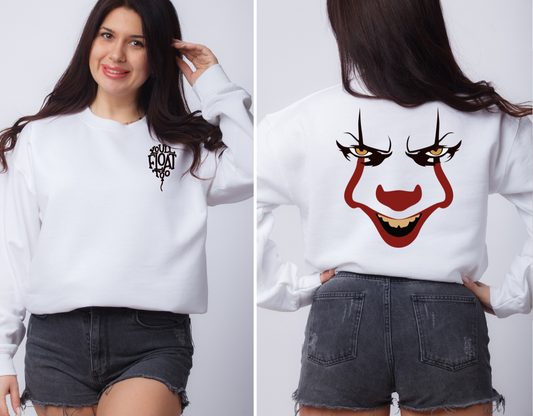 Horror Clown DTF Transfer POCKET INCLUDED
