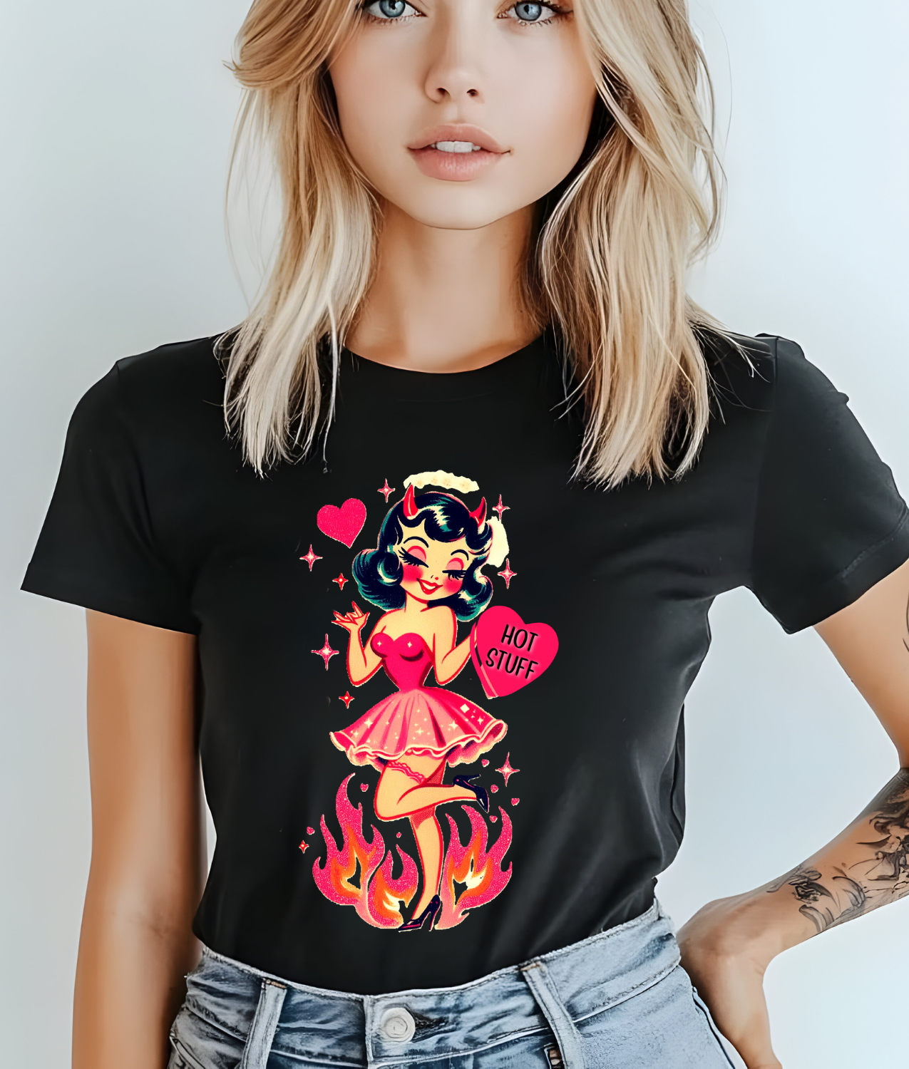 Hot Stuff Valentine DTF Transfer
