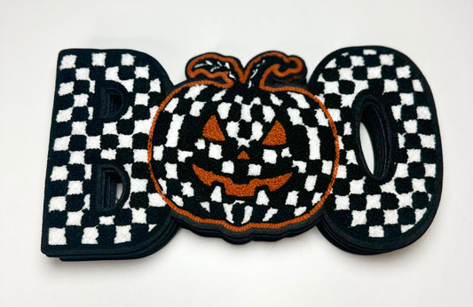 Checkered Boo Chenille Patch