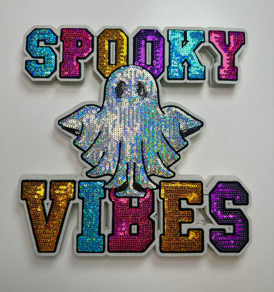 Spooky Vibes Iridescent Sequin Patch