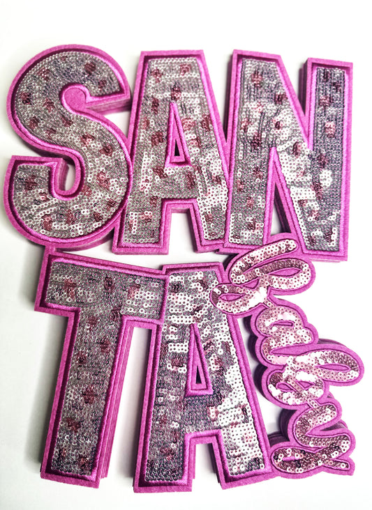 Pink Santa Baby Sequin Patch