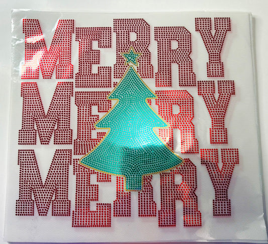 Stacked Merry Tree Spangle Transfer