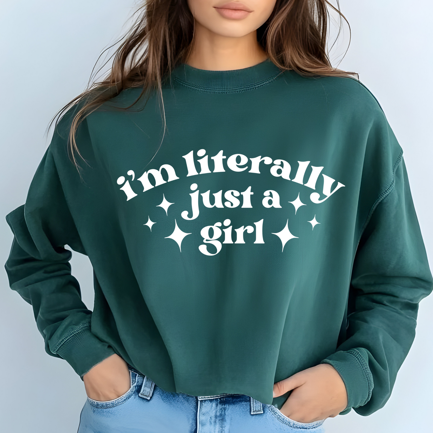 I'm Literally Just a Girl Single Color Screen Print - White Ink