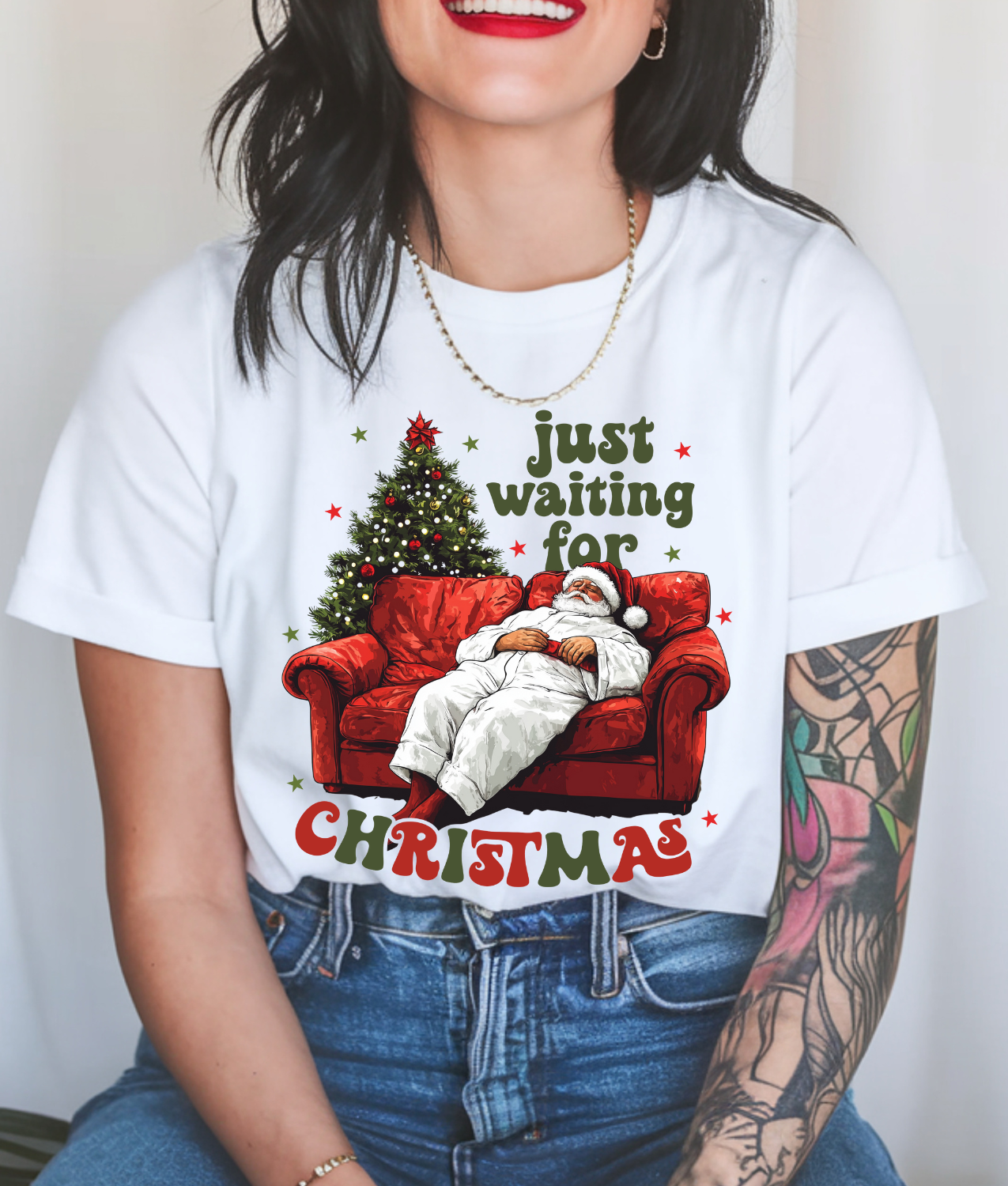 Just Waiting for Christmas DTF Transfer