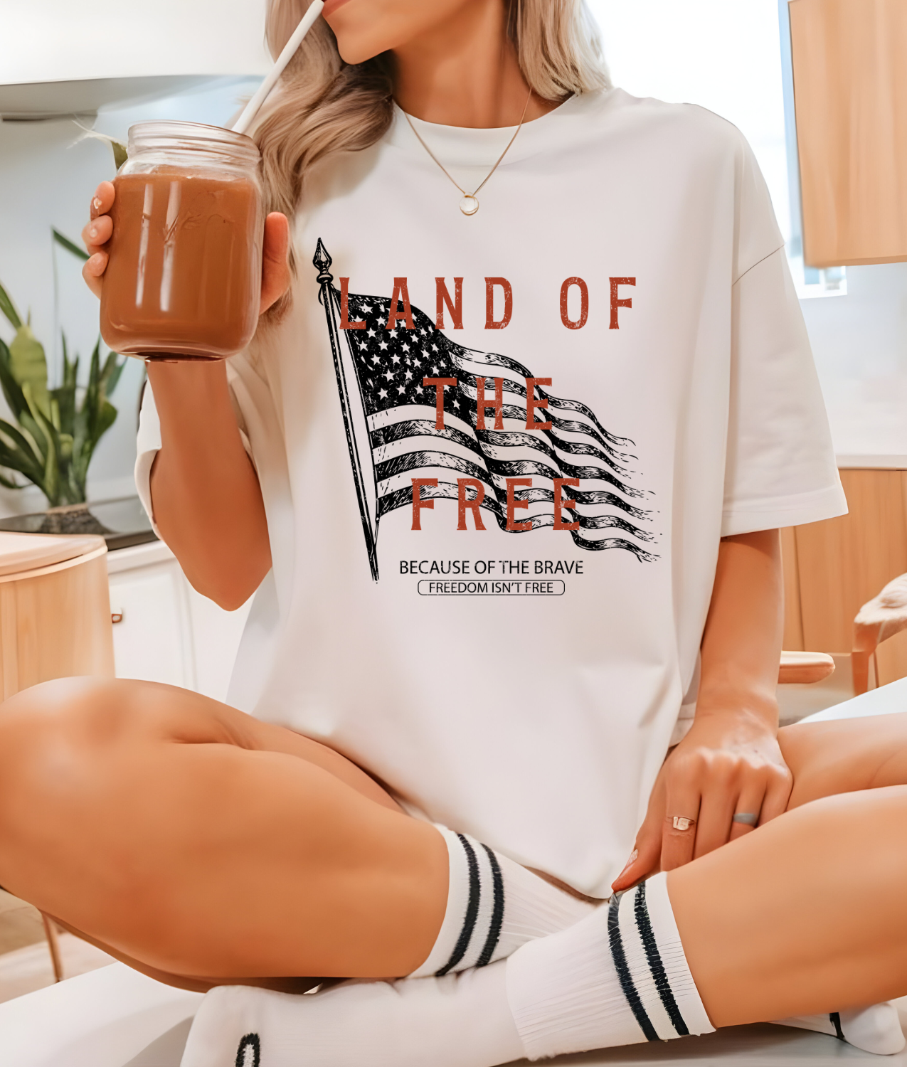 Land Of The Free Flag DTF Transfer