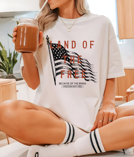 Land Of The Free Flag DTF Transfer