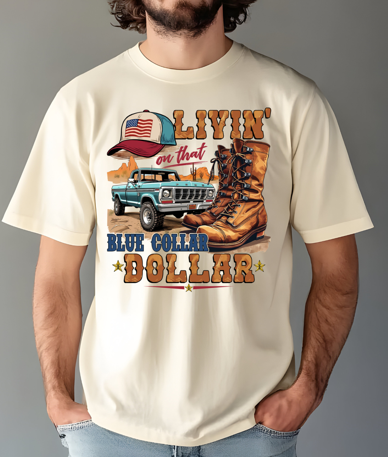 Livin on That Blue Collar Dollar DTF Transfer