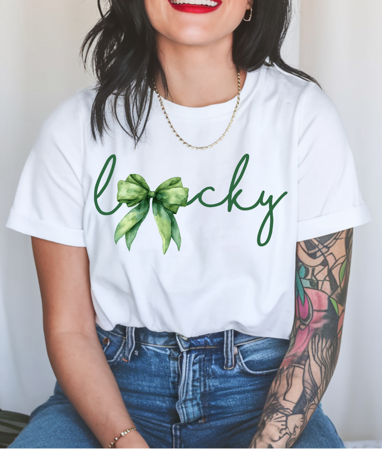 Lucky Watercolor Bow DTF Transfer