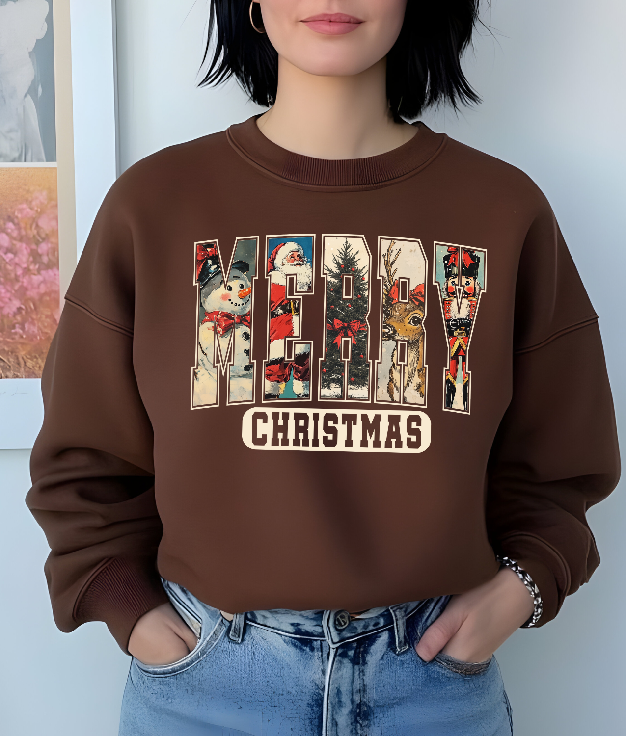 Merry Christmas Varsity DTF Transfer