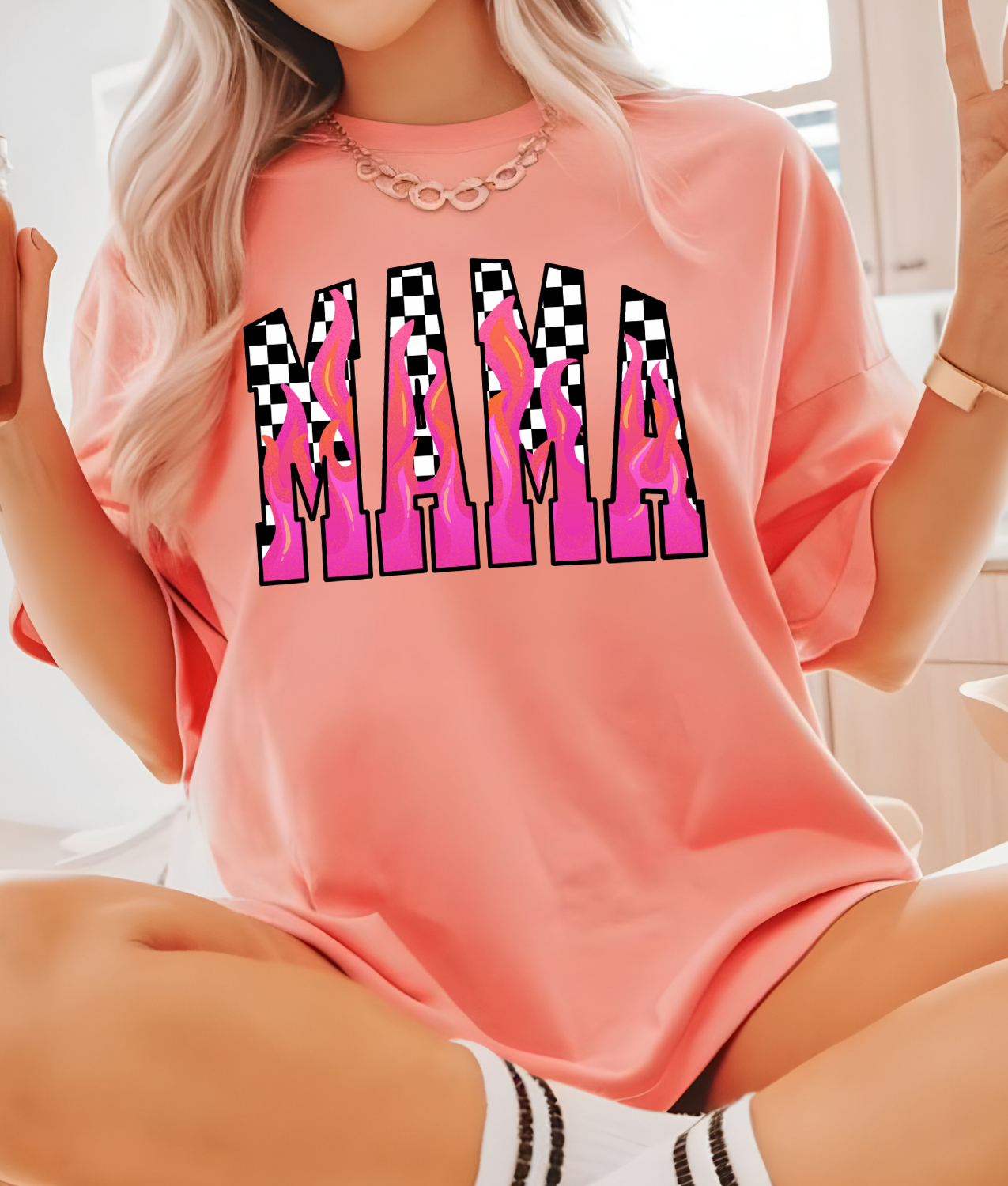 Pink Flame Mama DTF