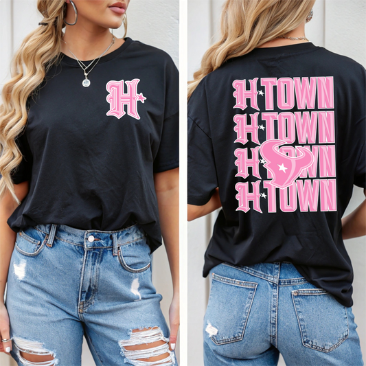 Pink H-Town DTF Transfer POCKET INCLUDED