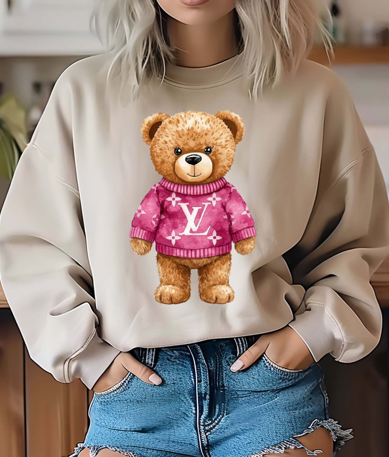 Pink Luxury Teddy DTF Transfer