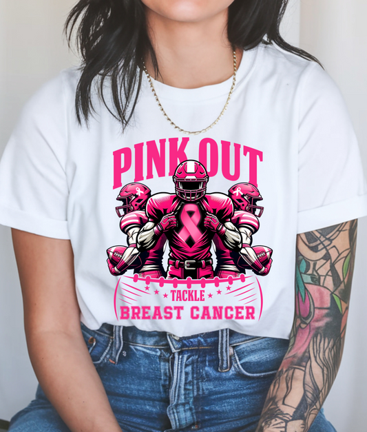 Pink Out Tackle Breast Cancer DTF Transfer